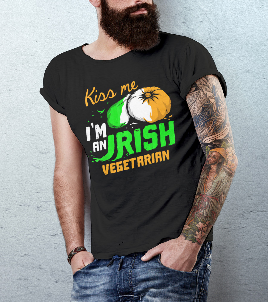 Kiss Me I'm An Irish Vegetarian St. Patrick's Day T-Shirt