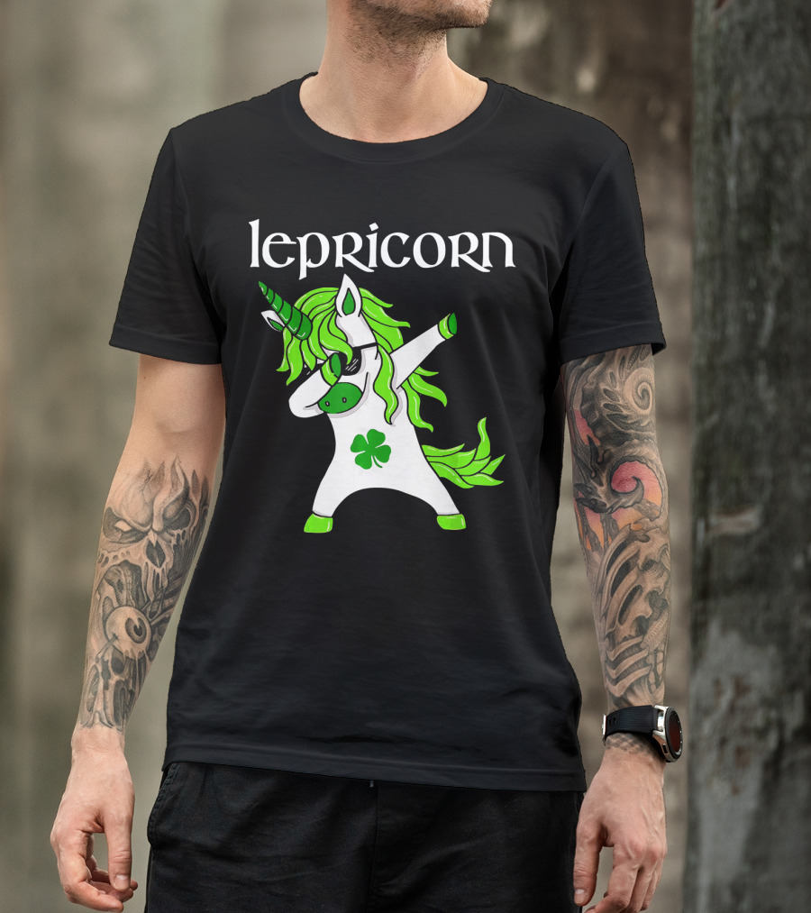 Dabbing Leprechaun Unicorn Lepricorn Funny St. Patricks T-Shirt