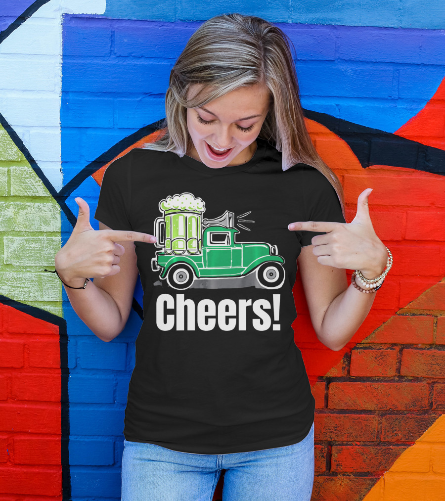 Cheers Vintage Truck With Green Beer T-Shirt