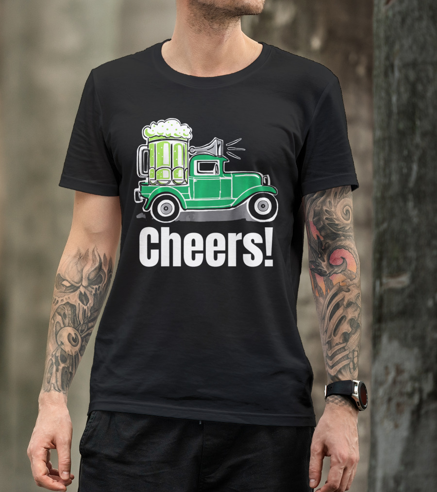 Cheers Vintage Truck With Green Beer T-Shirt