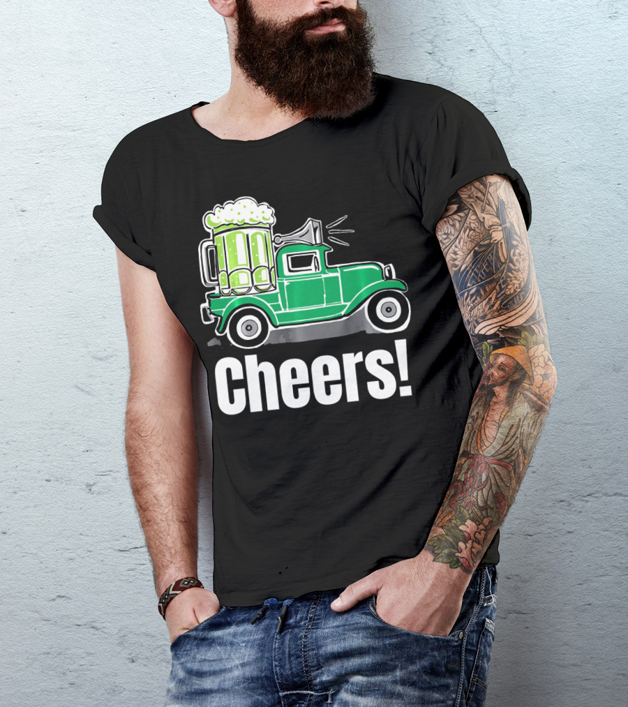 Cheers Vintage Truck With Green Beer T-Shirt