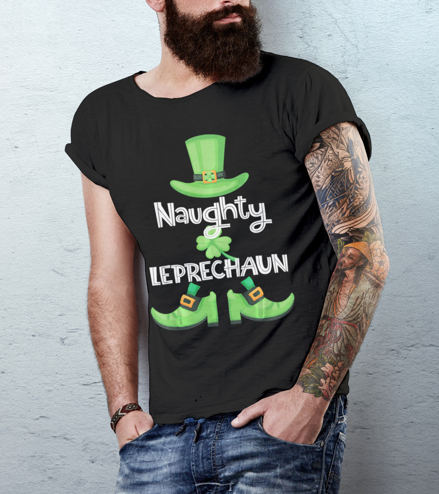 Naughty Leprechaun Family Matching Group St. Patrick's T-Shirt