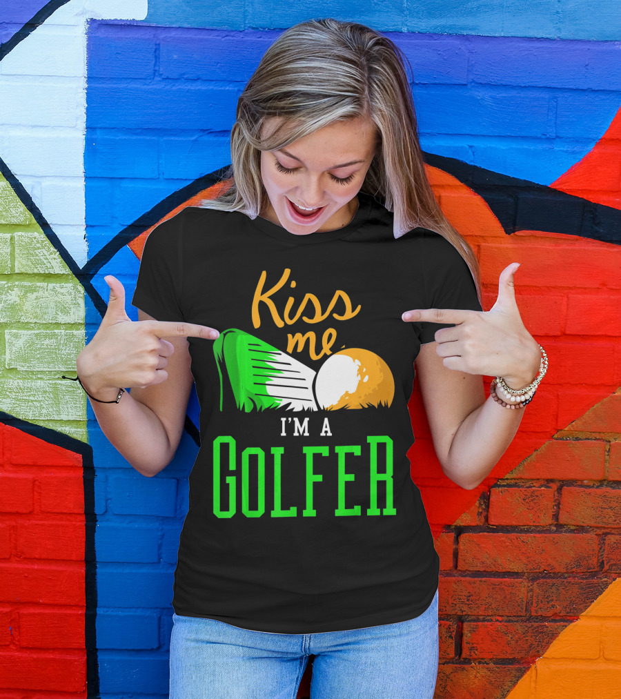 Kiss Me I'm A Golfer St. Patrick's Day T-Shirt
