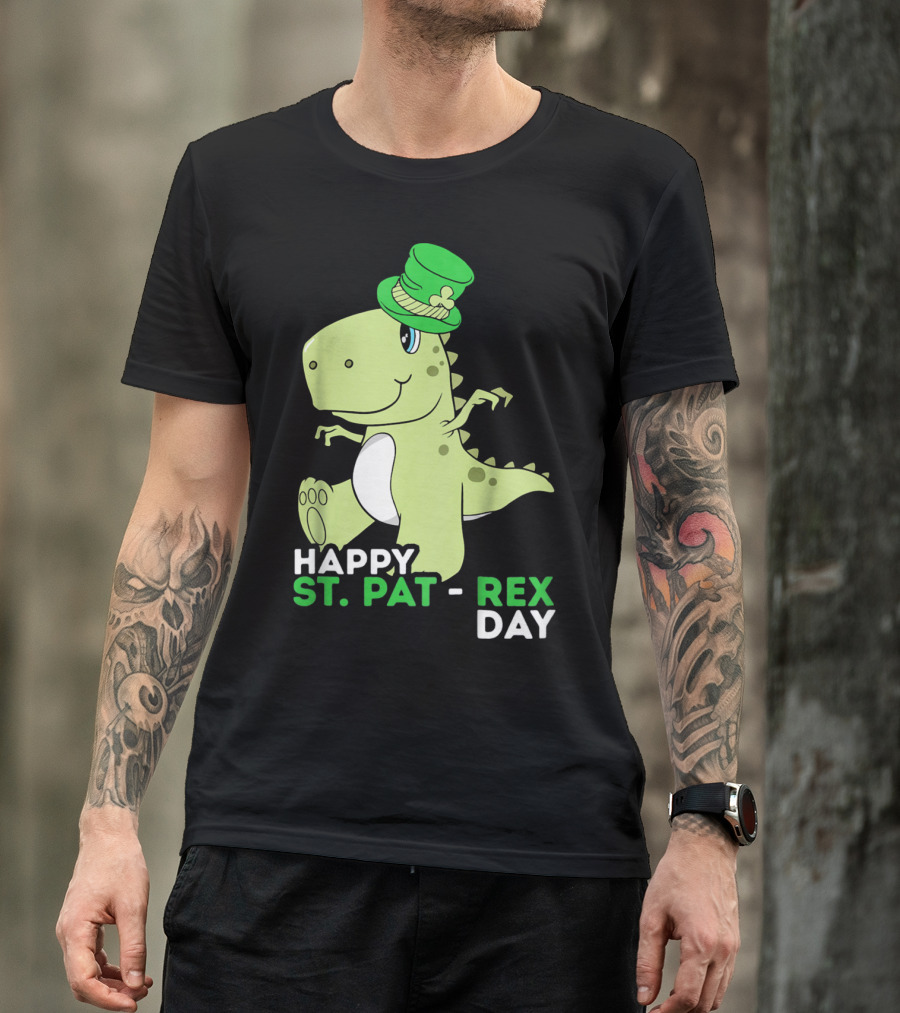 Happy St. Pat Rex Day Kids Girls Boy T-Shirt