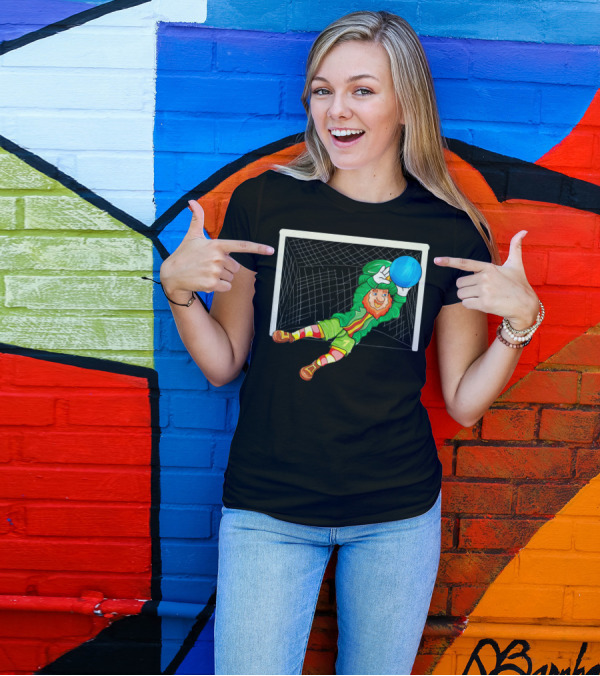 Football Soccer Keeper Leprechaun St Patrick's Goal Save T-Shirt