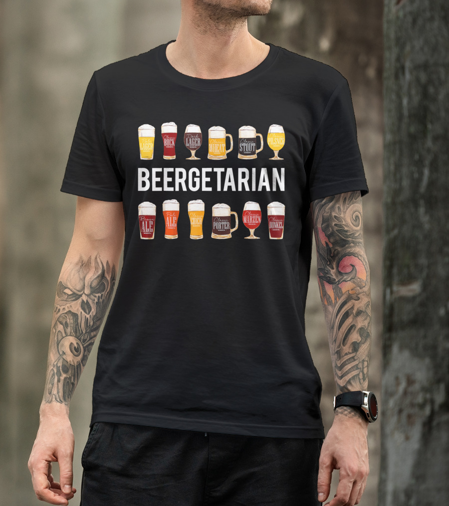 Beergetarian Lager Pilsner Wheat Stout Ale Bock Cider Porter Märzen Dunkel Funny Craft T-Shirt