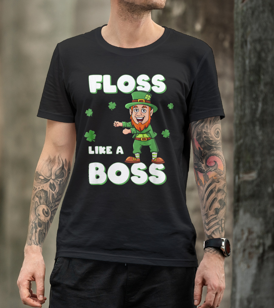 Floss Like A Boss Leprechaun St Patricks Clover Dance T-Shirt