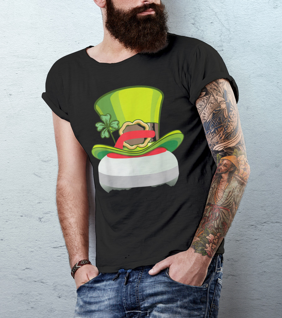 Leprechaun Curling Irish Hat Shamrock T-Shirt