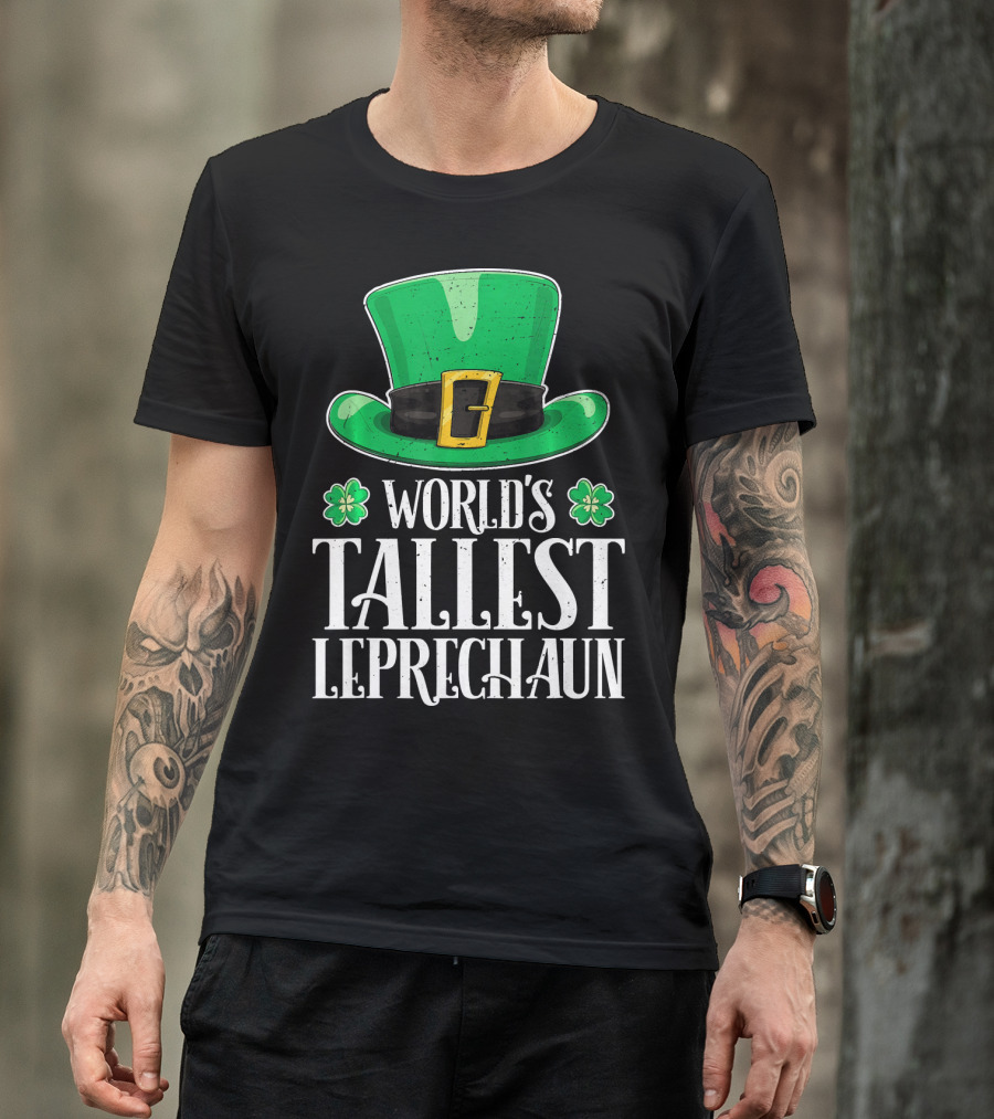 World's Tallest Leprechaun Hat Clovers St Patricks T-Shirt