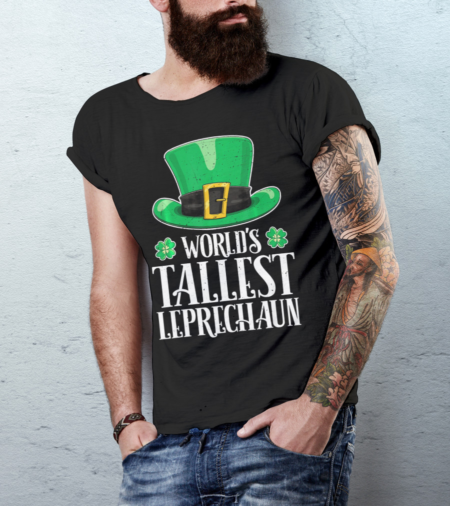World's Tallest Leprechaun Hat Clovers St Patricks T-Shirt