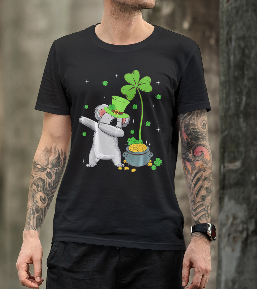 Shamrock Leprechaun Koala Pot Of Gold St Patricks T-Shirt