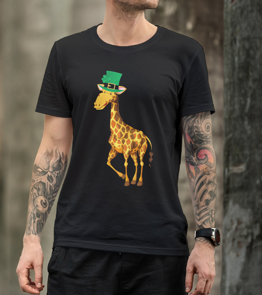 Lucky Leprechaun Cute Giraffe T-Shirt