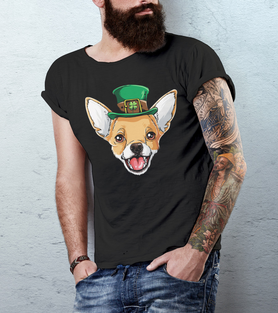 Chihuahua Leprechaun Hat Shamrock T-Shirt
