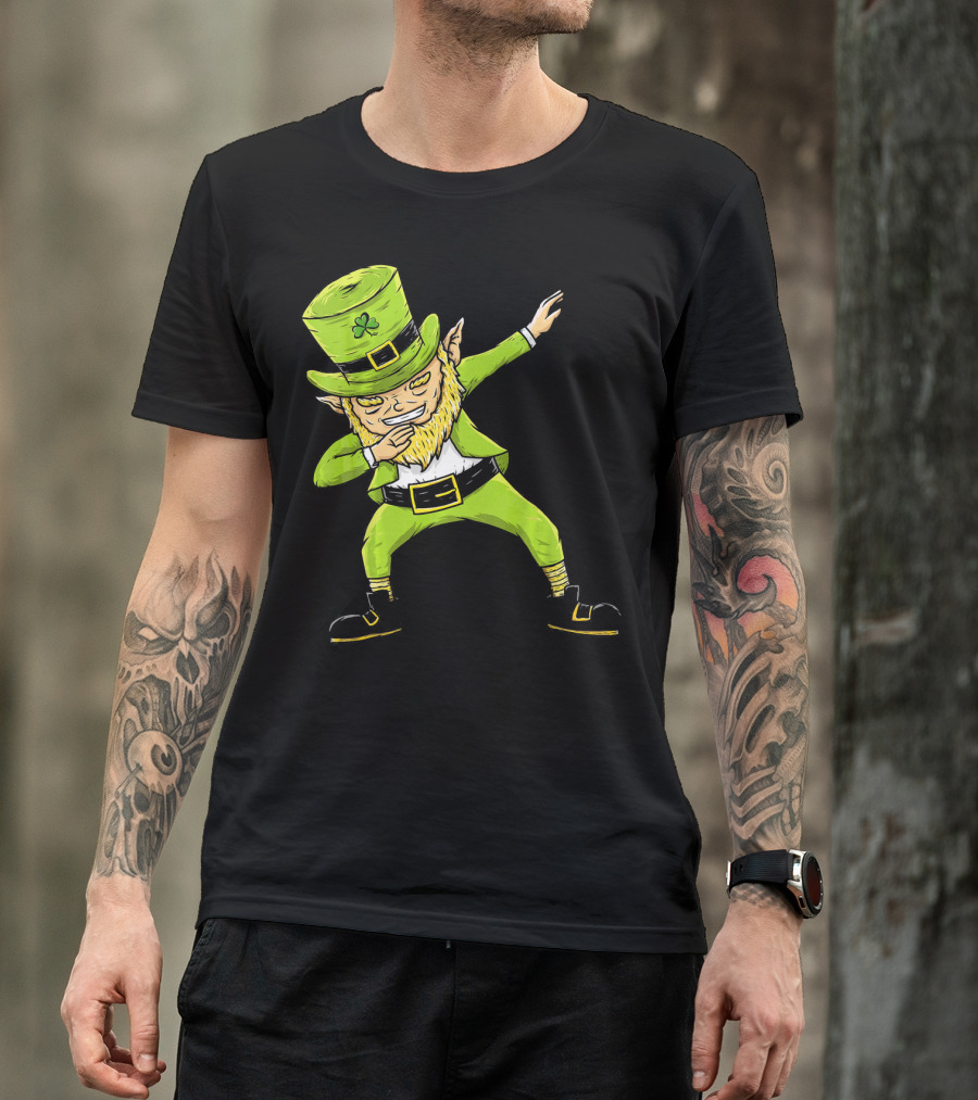 Funny Dabbing Leprechaun Boys St Patrick's Day Dance T-Shirt