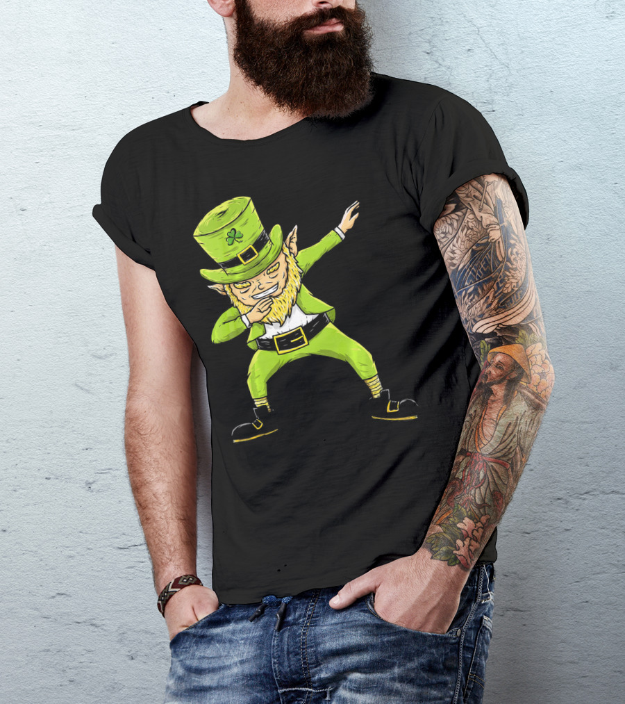 Funny Dabbing Leprechaun Boys St Patrick's Day Dance T-Shirt
