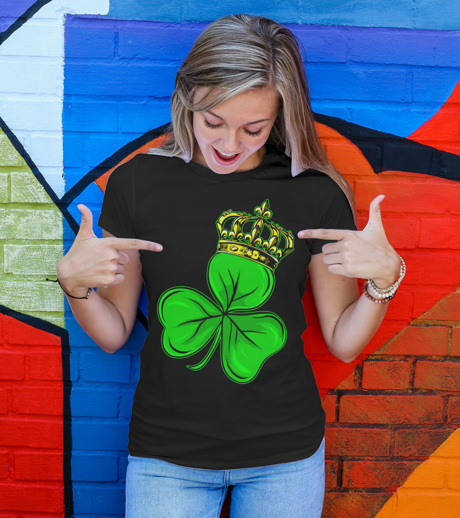St Patricks Day Shamrock Irish Crown T-Shirt