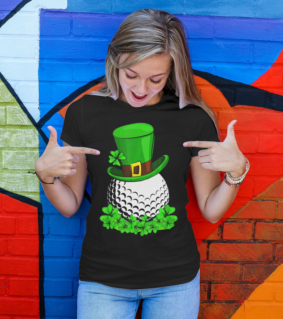Leprechaun Hat Shamrock Golf St Patricks T-Shirt