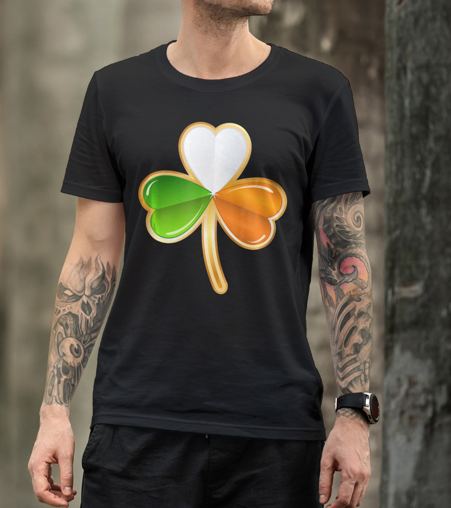 Shamrock Irish Flag Colors Green Tie St Pat T-Shirt