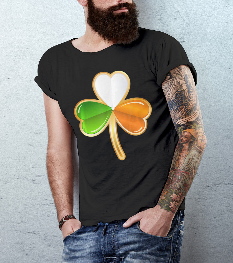 Shamrock Irish Flag Colors Green Tie St Pat T-Shirt