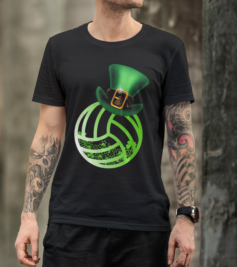 Shamrock Volleyball Leprechaun St Patrick's Green Hat T-Shirt