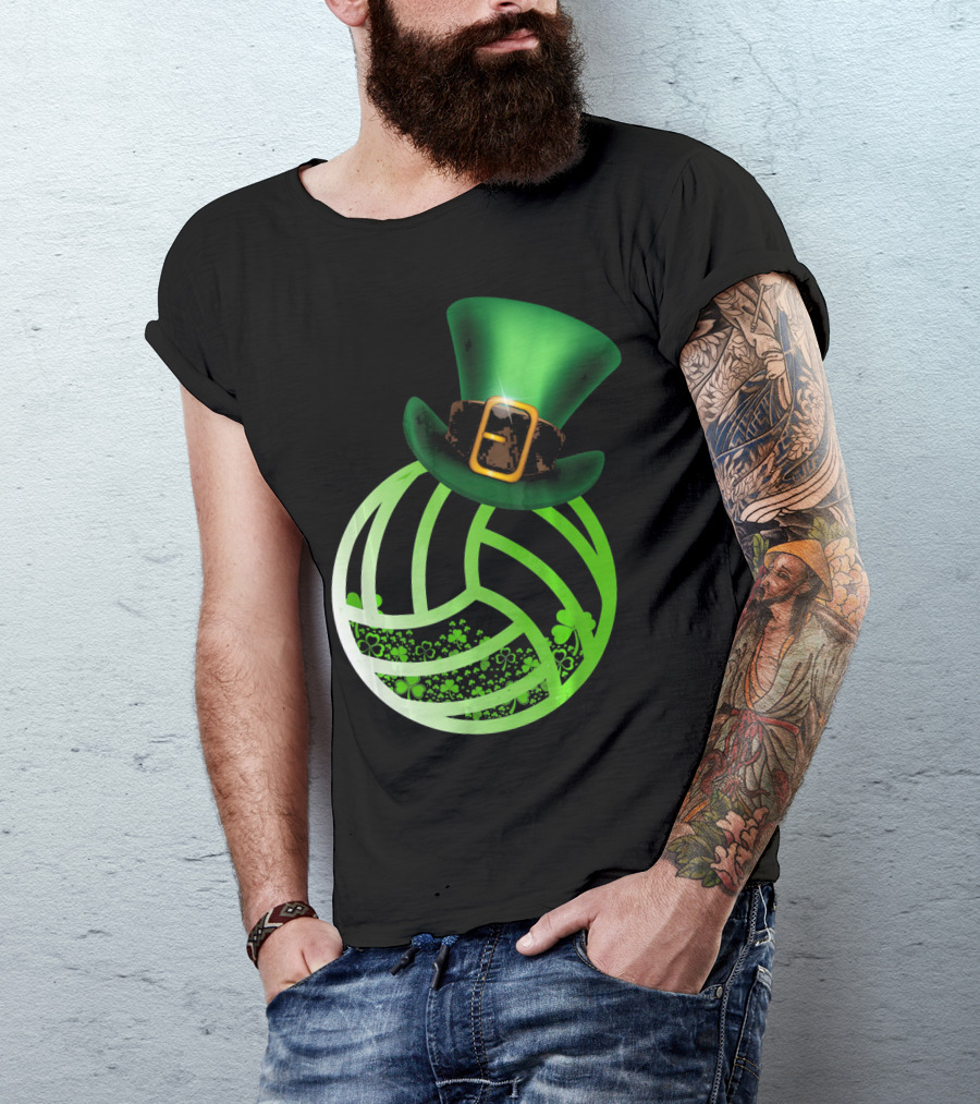 Shamrock Volleyball Leprechaun St Patrick's Green Hat T-Shirt
