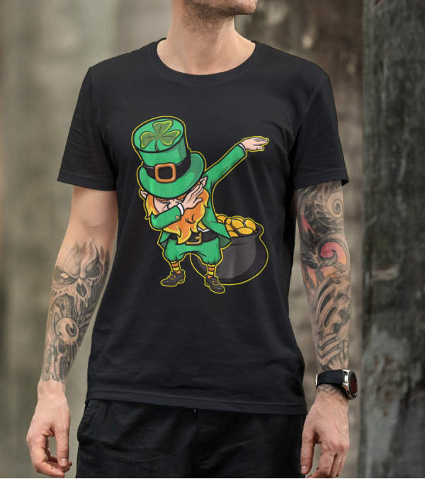 Dabbing Leprechaun Dabechaun Pot Of Gold T-Shirt