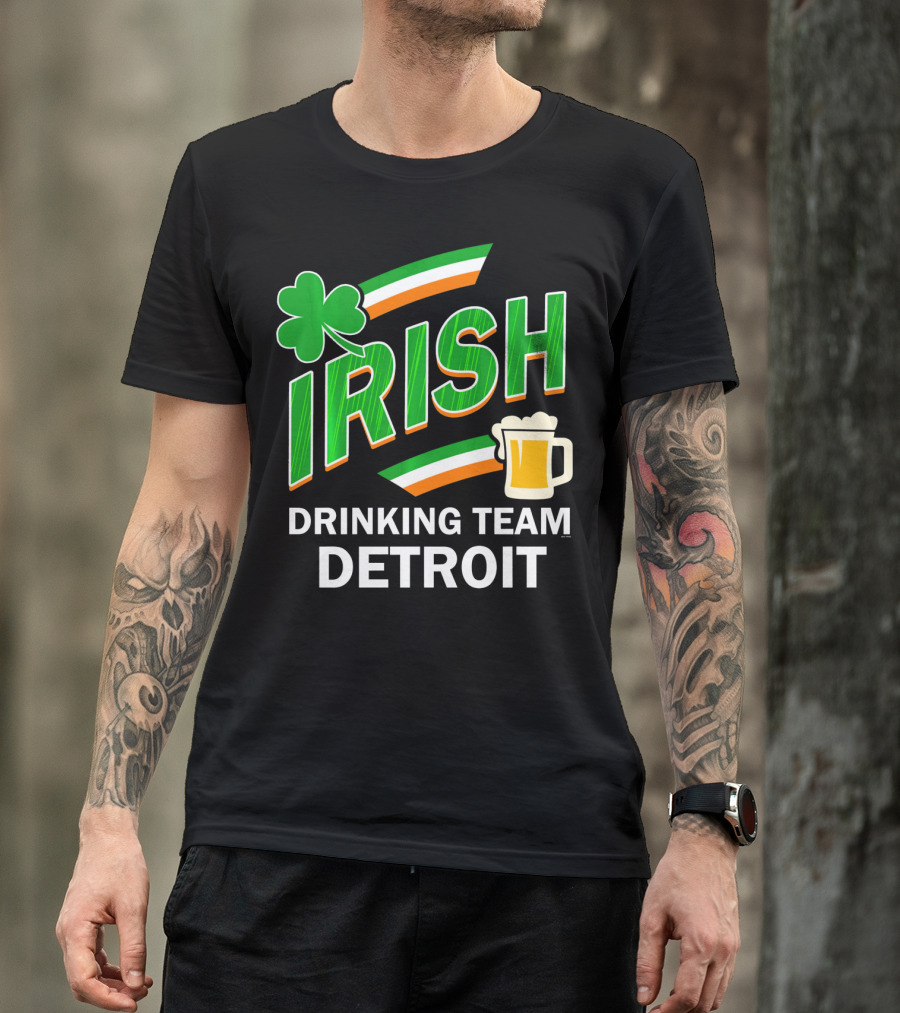 Detroit Irish Drinking Team St Patricks Clover Beer T-Shirt