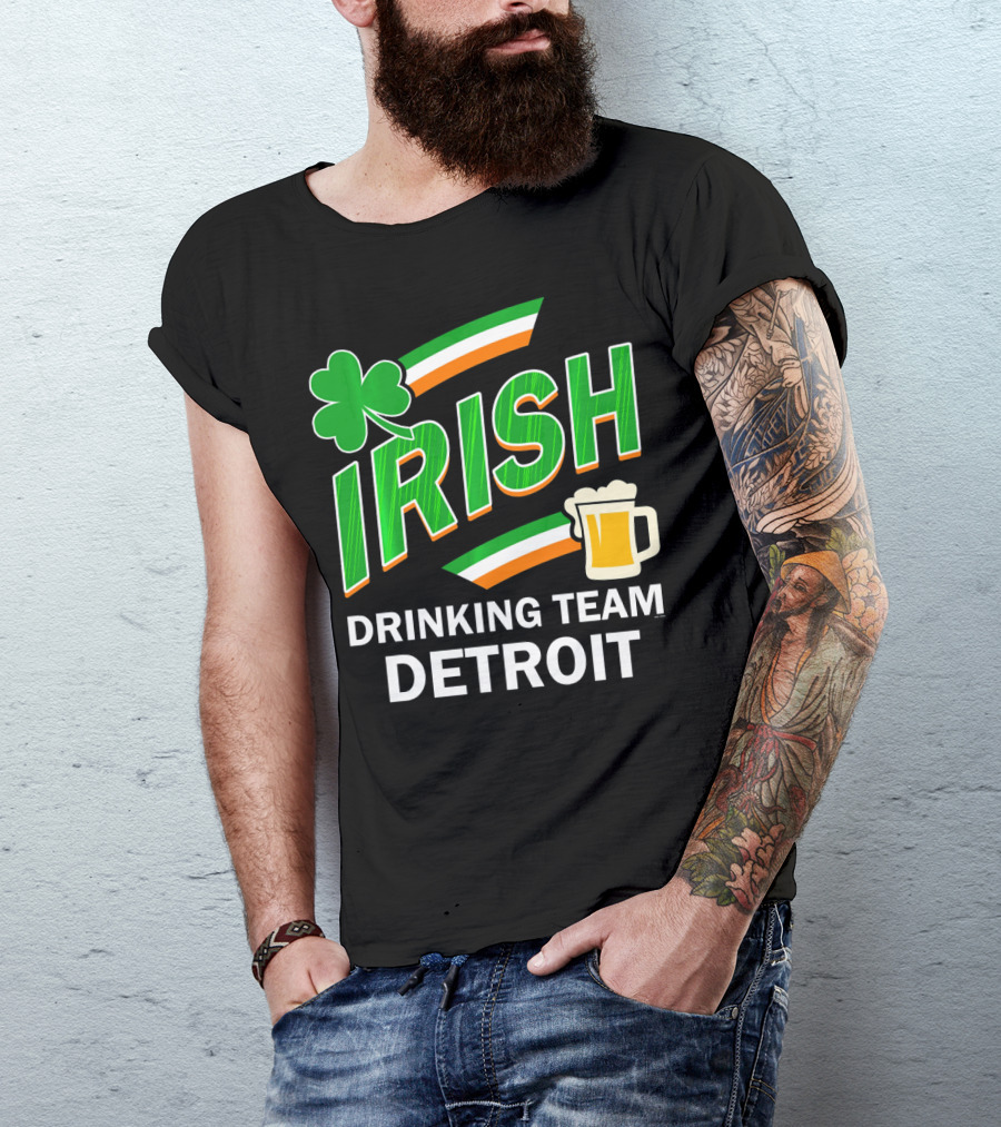 Detroit Irish Drinking Team St Patricks Clover Beer T-Shirt