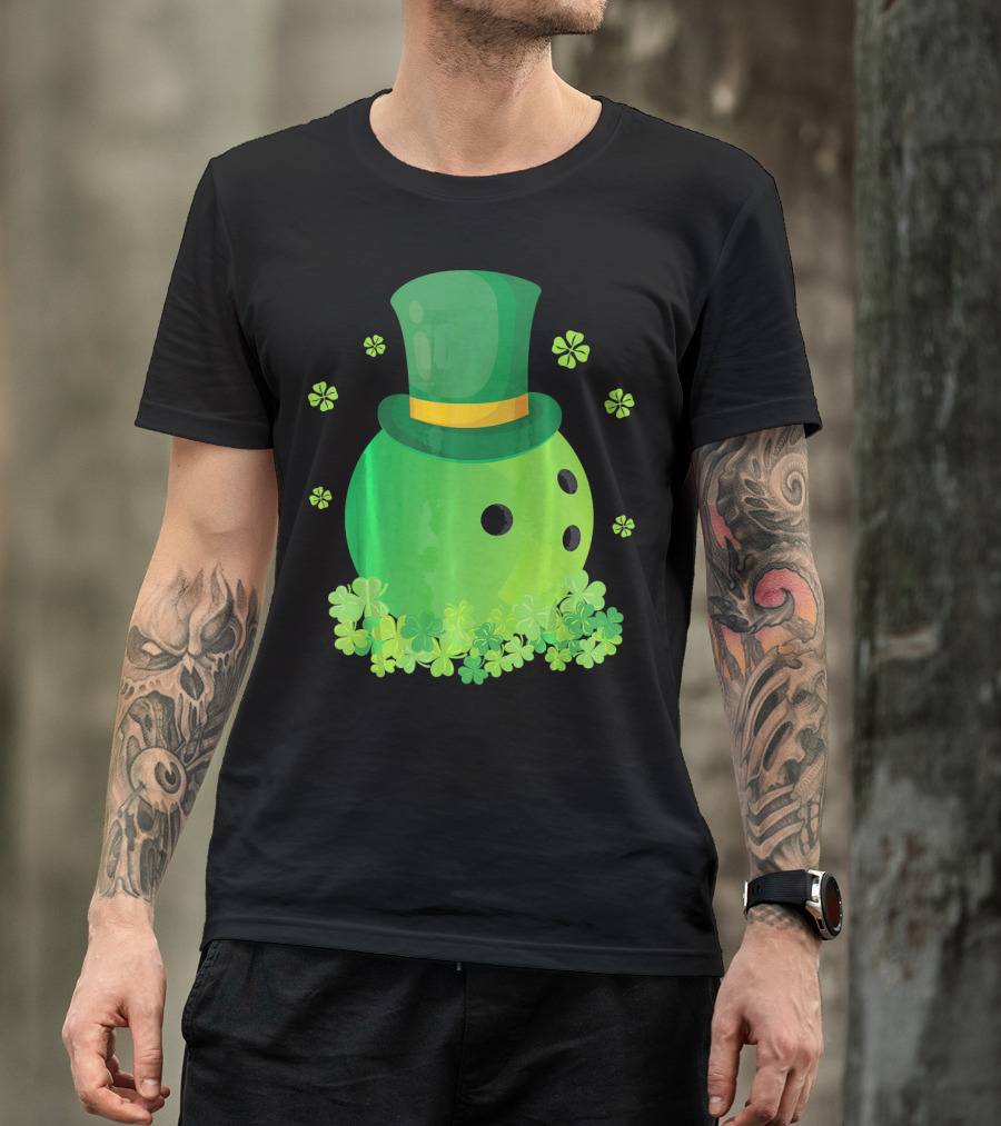 Bowling Leprechaun Hat Clover Luck T-Shirt