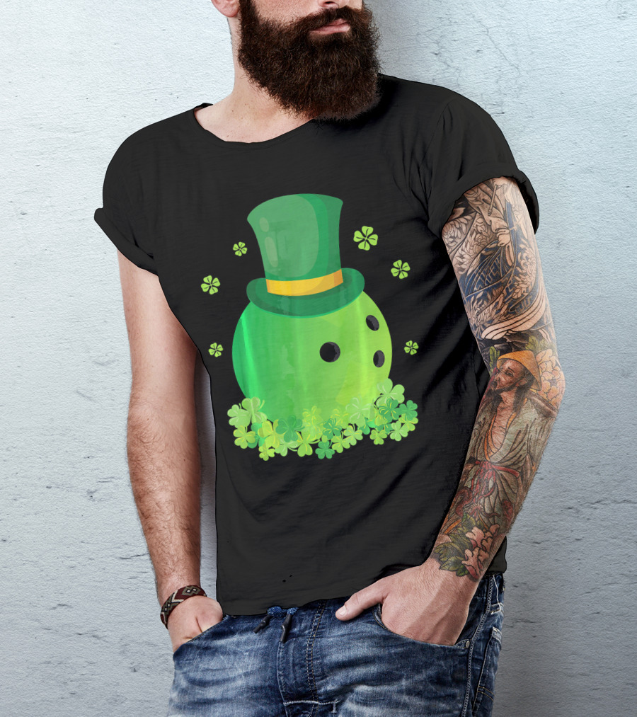 Bowling Leprechaun Hat Clover Luck T-Shirt