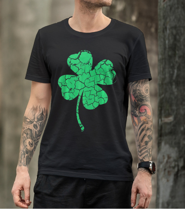Distressed Four Leaf Clover Lucky T-Shirt