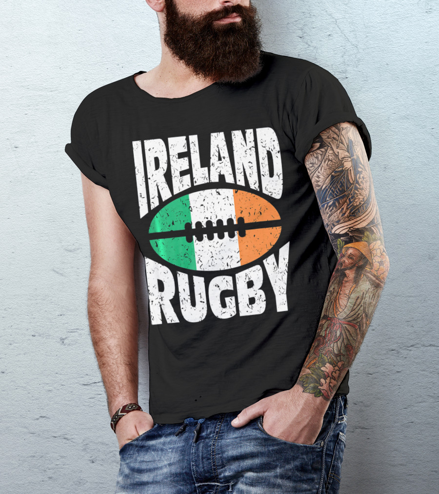 Ireland Rugby Irish Flag Rugby Ball T-Shirt