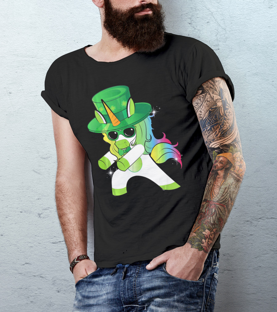 Flossing Unicorn St. Patrick's Day Rainbow Dance T-Shirt