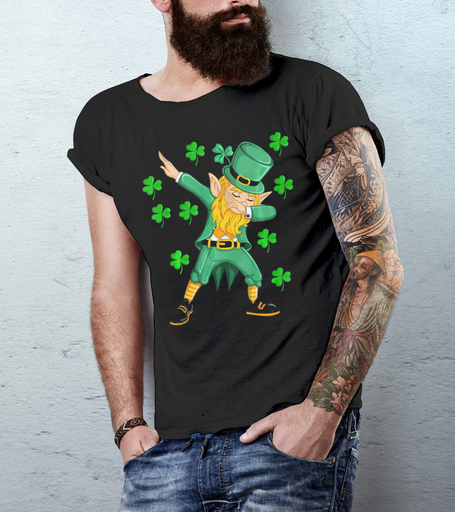 Dabbing Leprechaun Shamrock St. Patrick's Day Elf T-Shirt