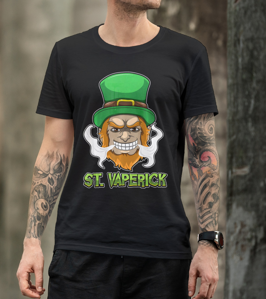 St. Vaperick Green Vaping Leprechaun T-Shirt