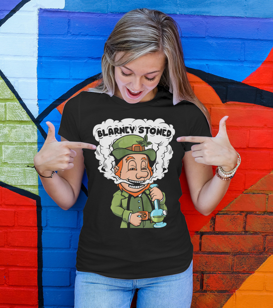 Blarney Stoned Funny Leprechaun Marijuana T-Shirt