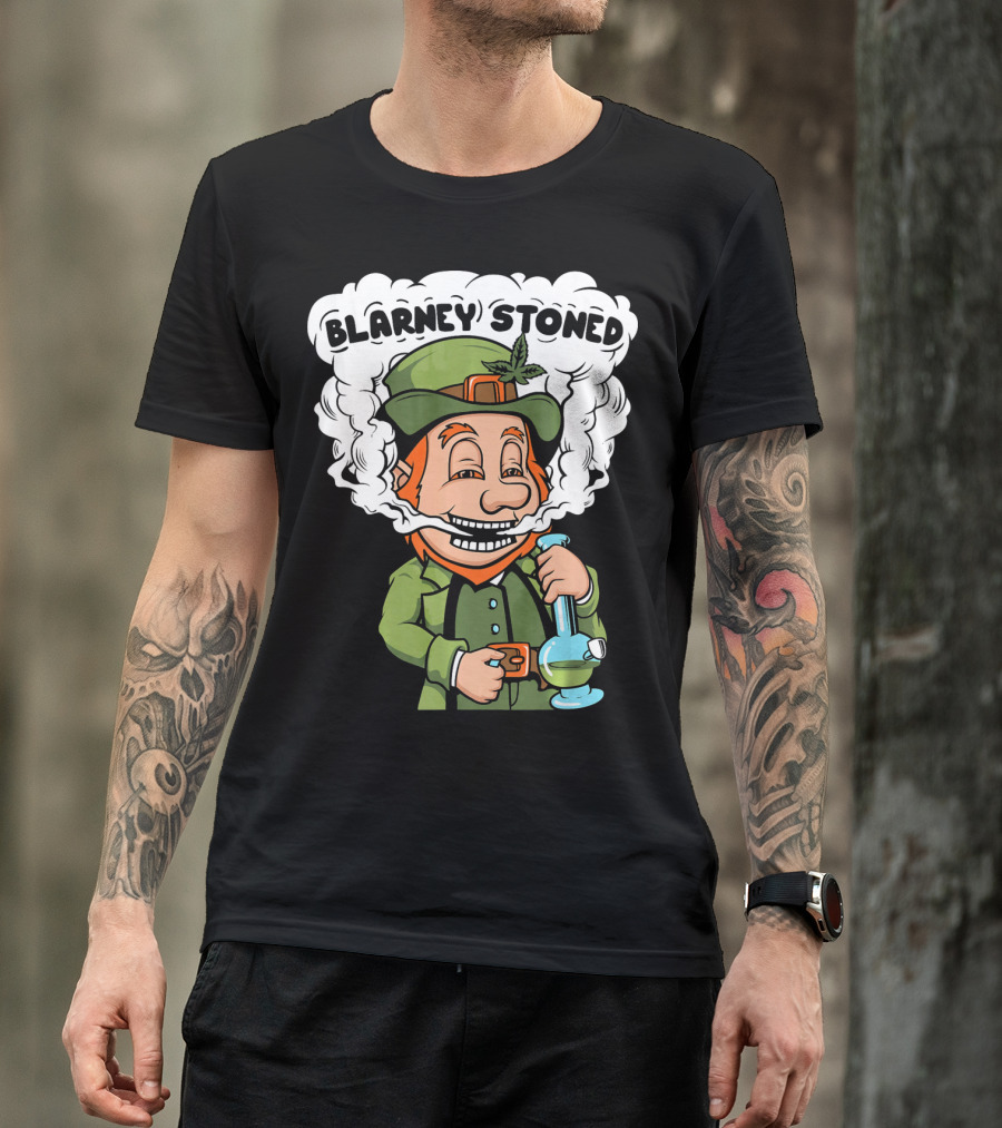 Blarney Stoned Funny Leprechaun Marijuana T-Shirt