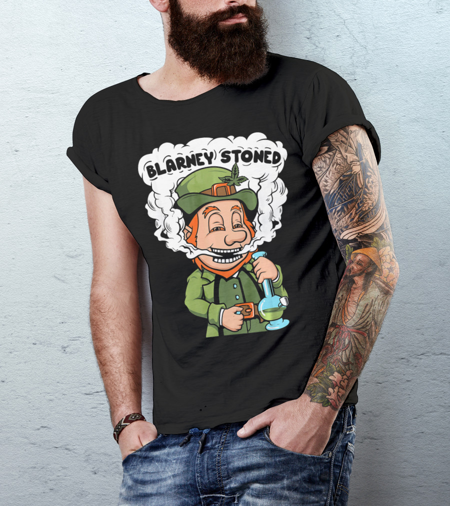 Blarney Stoned Funny Leprechaun Marijuana T-Shirt