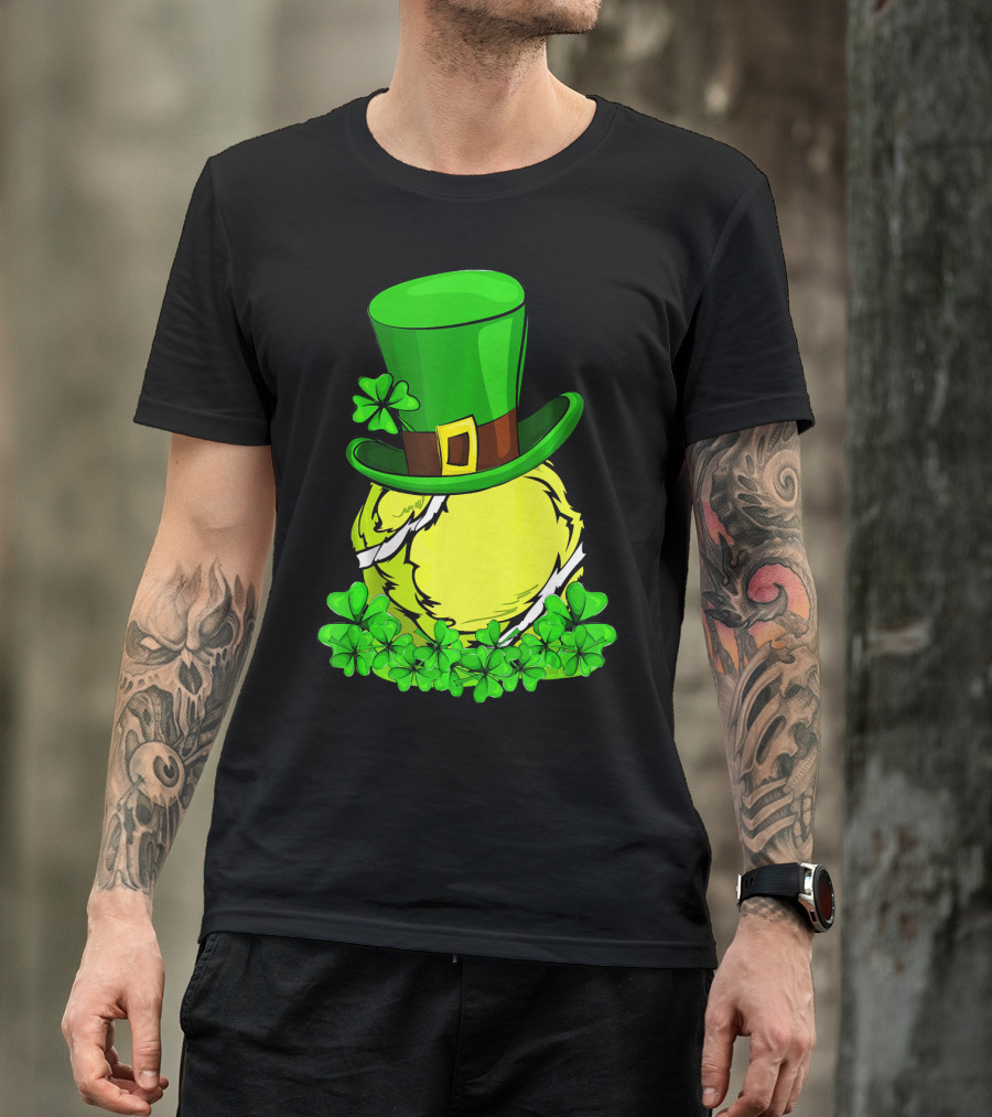 Leprechaun Hat Shamrock Tennis Ball St Patrick T-Shirt