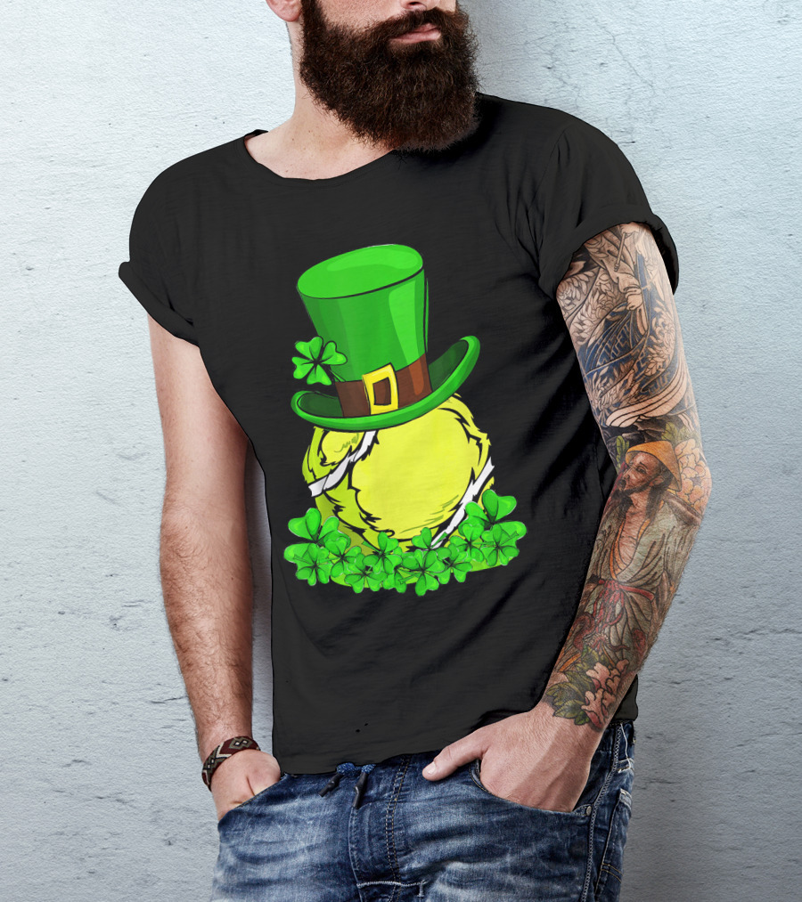 Leprechaun Hat Shamrock Tennis Ball St Patrick T-Shirt