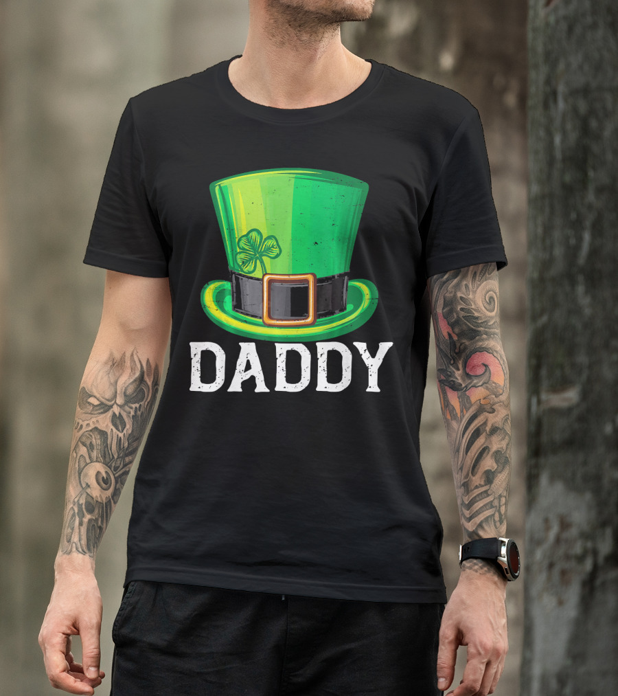 Daddy Leprechaun Hat Shamrock Matching Family T-Shirt