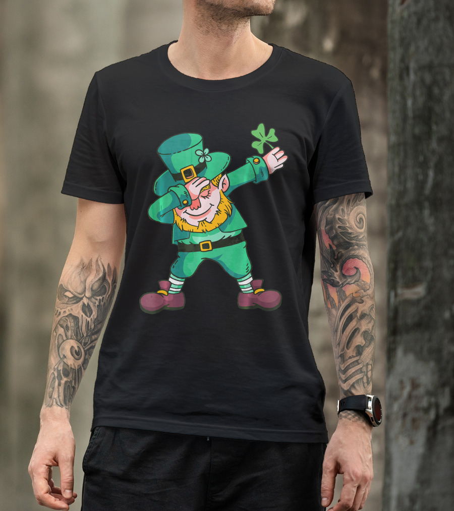 Dabbing Leprechaun Irish Shamrock T-Shirt