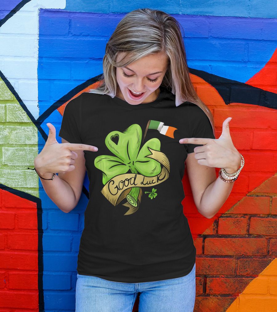 Good Luck Irish Flag Shamrock St. Patrick's T-Shirt