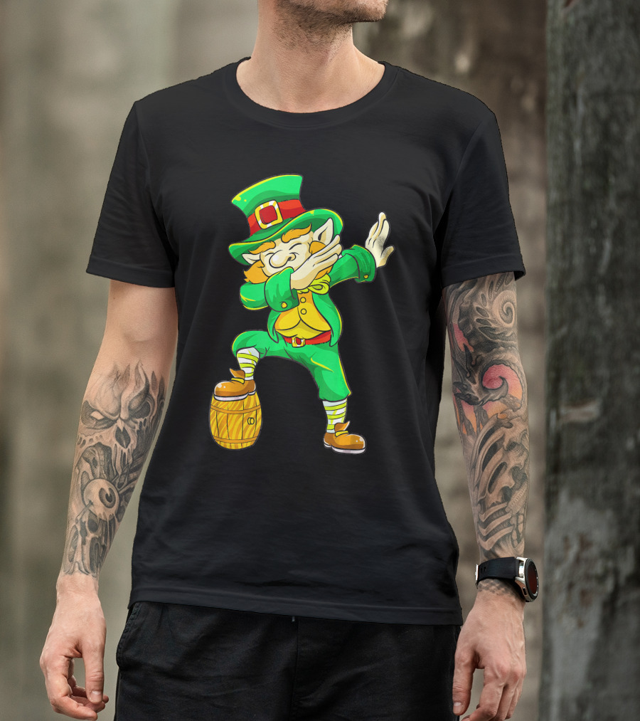 Dabbing Leprechaun Irish St Patrick's Day Beer Keg T-Shirt