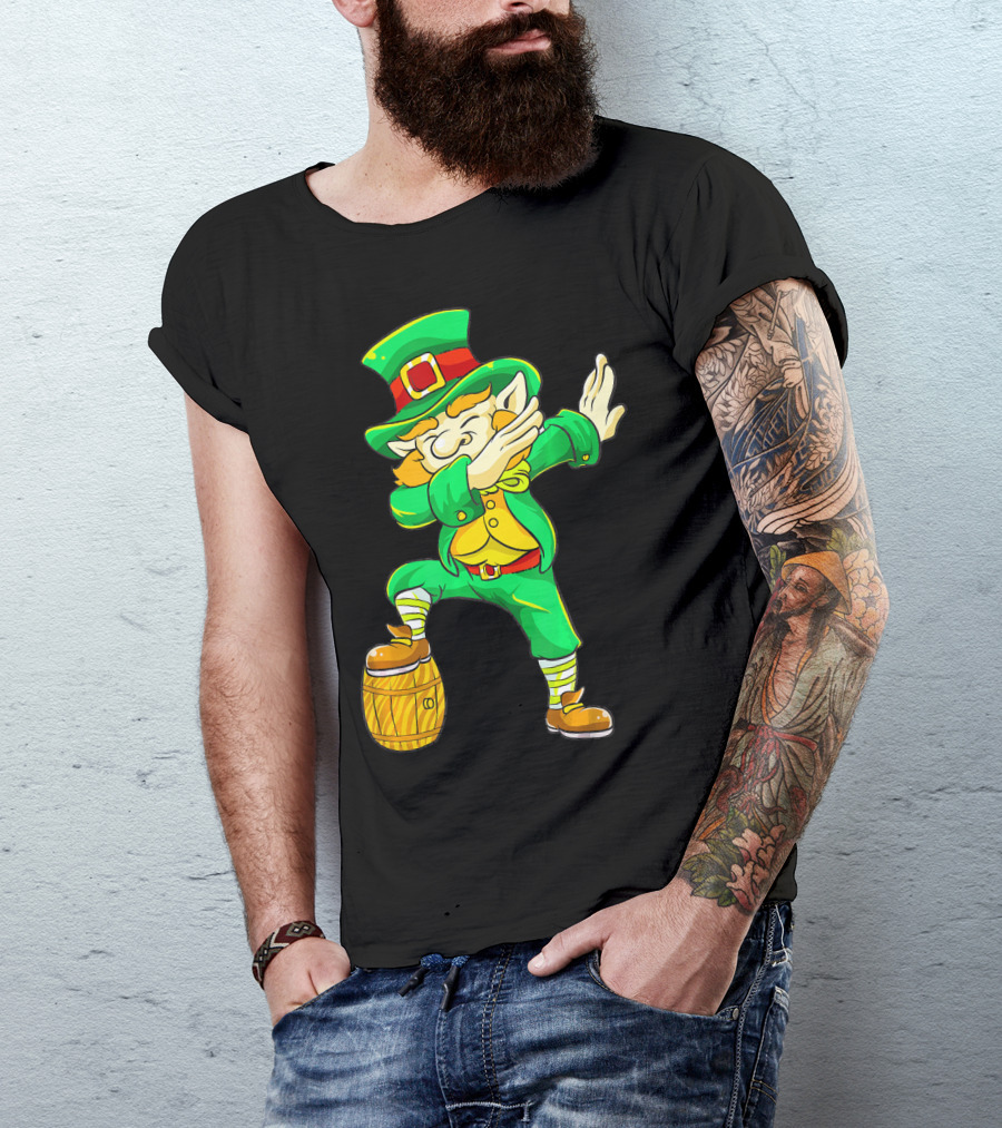Dabbing Leprechaun Irish St Patrick's Day Beer Keg T-Shirt