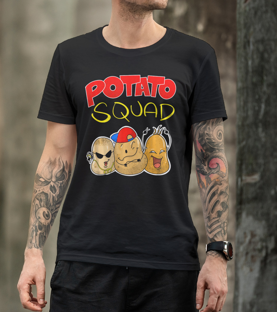 Potato Squad Cute Funny Vegetarian Crew T-Shirt