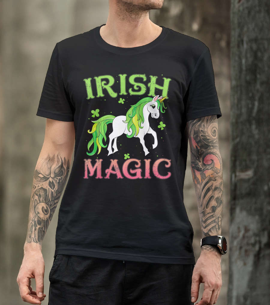 Irish Magic Unicorn Clover T-Shirt