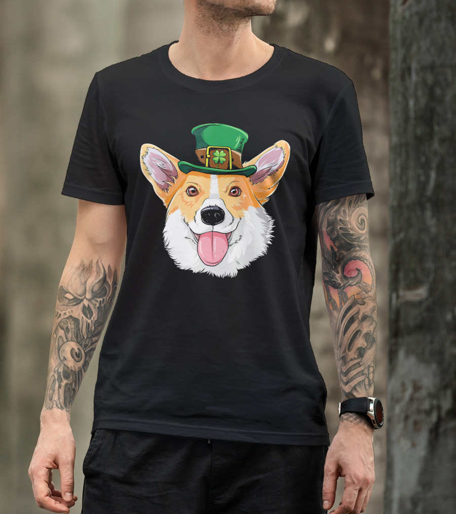 Corgi Leprechaun St Patrick's Hat T-Shirt