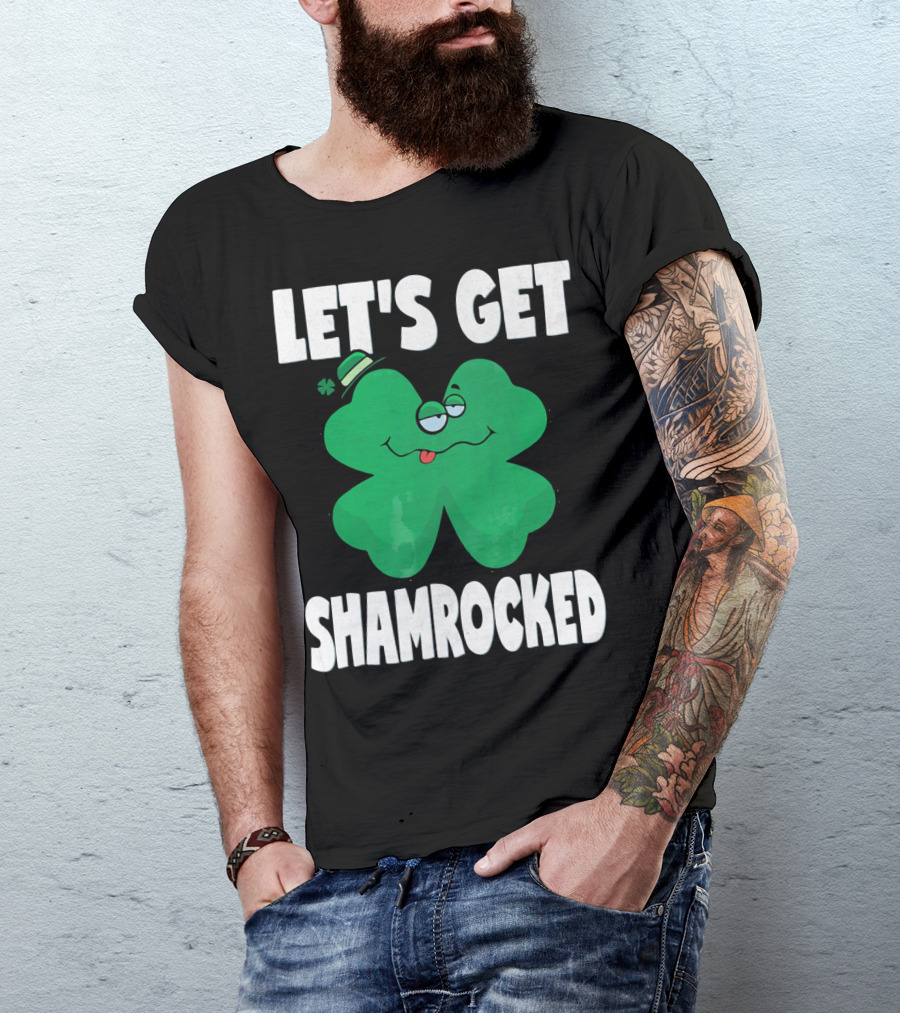 LET'S GET SHAMROCKED FUNNY RETRO ST PATRI SHAMROCK IMAGE T-Shirt