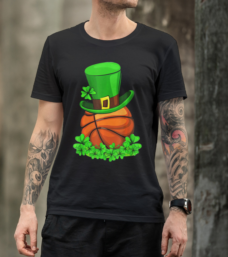 Leprechaun Hat Basketball Shamrock St. Patrick's Day T-Shirt